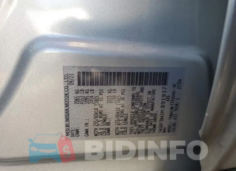 5N1BT3BA2PC891937 Photo# 13
