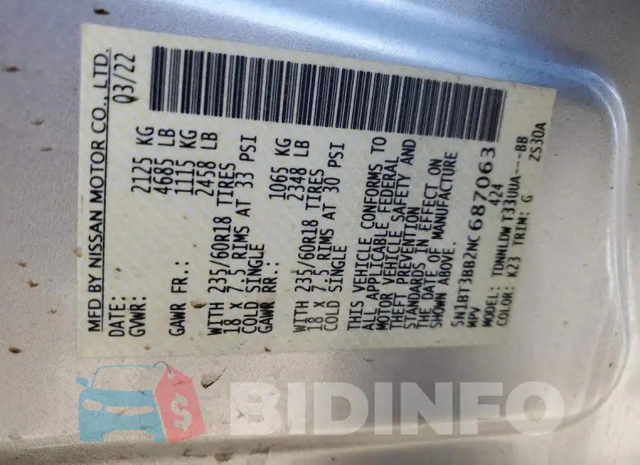 5N1BT3BB2NC687063 Photo# 13
