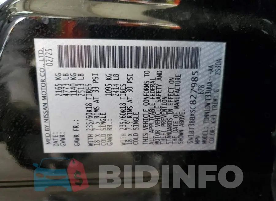 5N1BT3BBXSC827985 Photo# 13