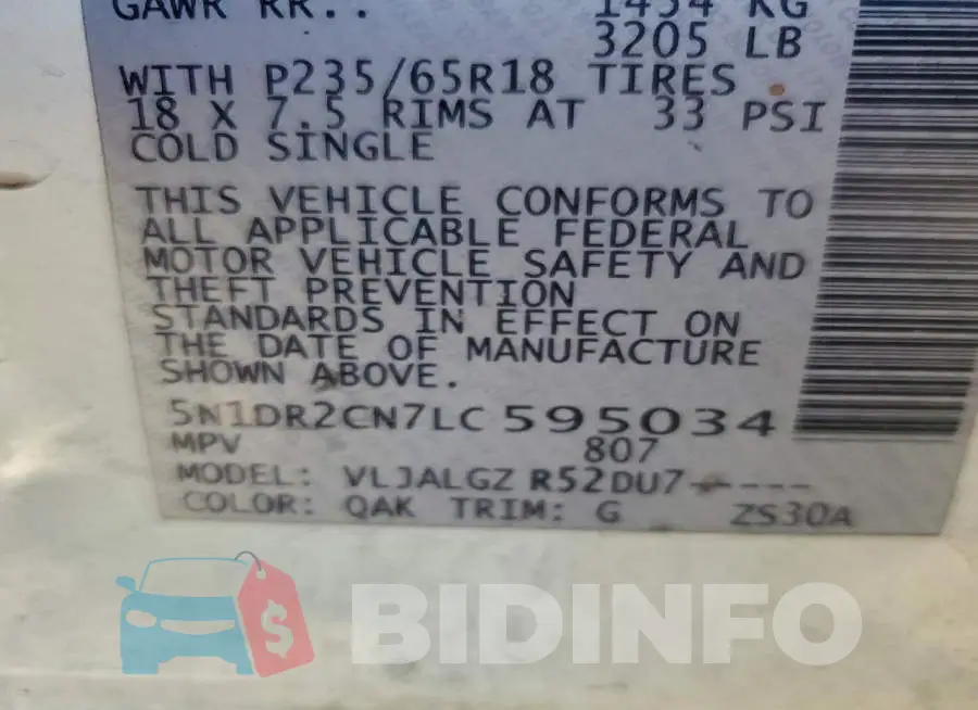 5N1DR2CN7LC595034 Photo# 13