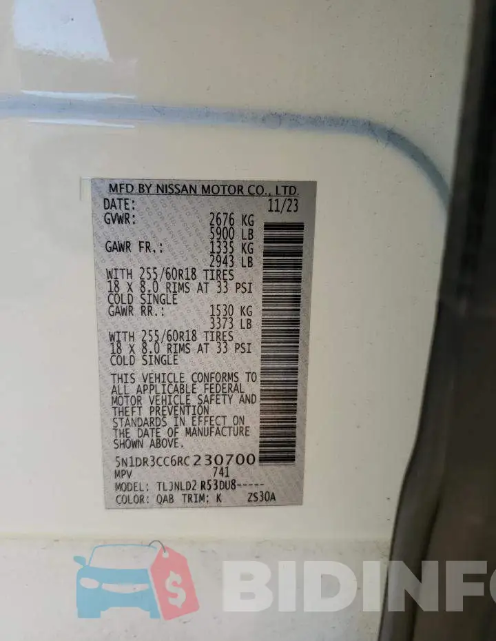 5N1DR3CC6RC230700 Photo# 13
