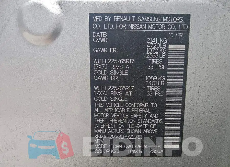 KNMAT2MV3LP522761 Photo# 13