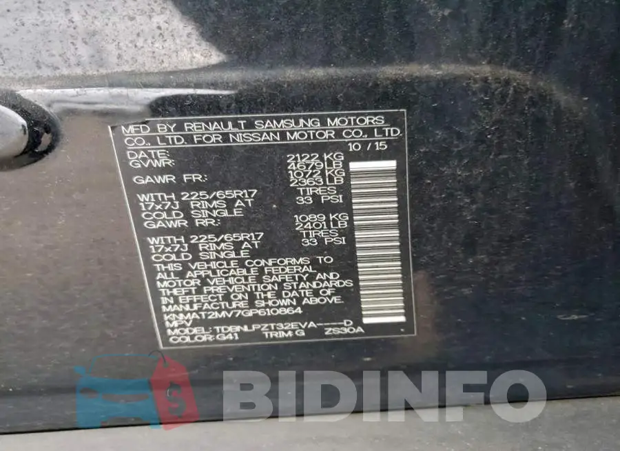 KNMAT2MV7GP610864 Photo# 13