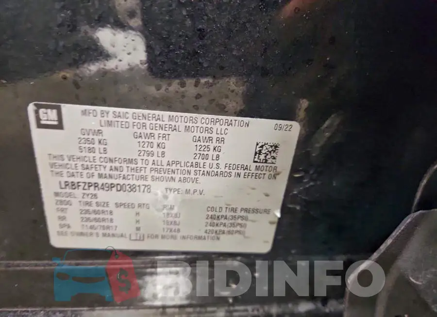 LRBFZPR49PD038178 Photo# 13