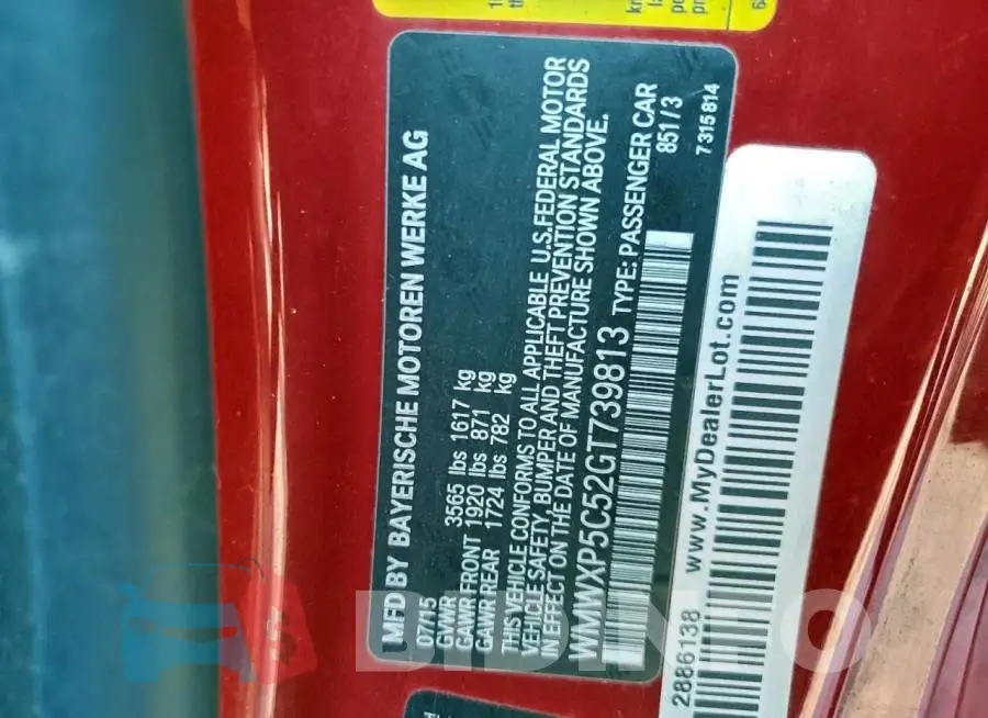 WMWXP5C52GT739813 Photo# 12