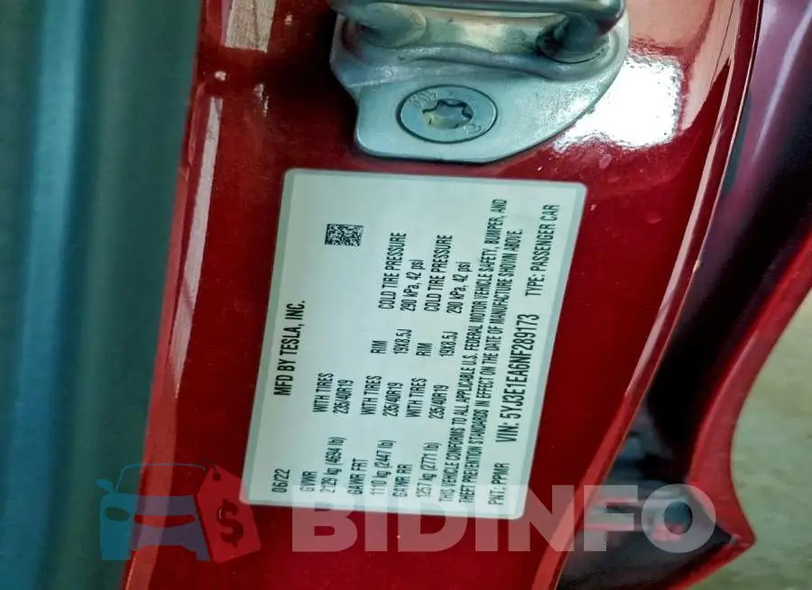 5YJ3E1EA6NF289173 Photo# 12