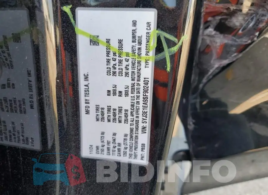 5YJ3E1EA9SF902401 Photo# 13