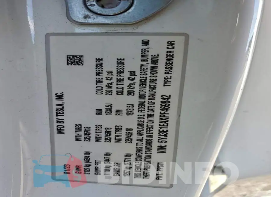 5YJ3E1EAXPF469842 Photo# 12