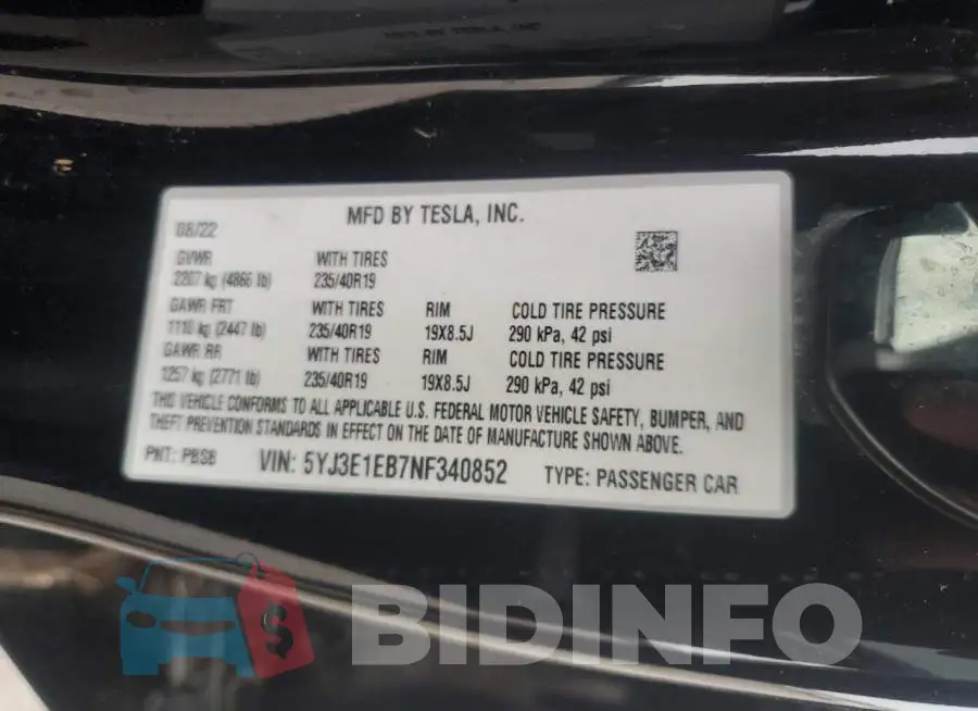 5YJ3E1EB7NF340852 Photo# 12