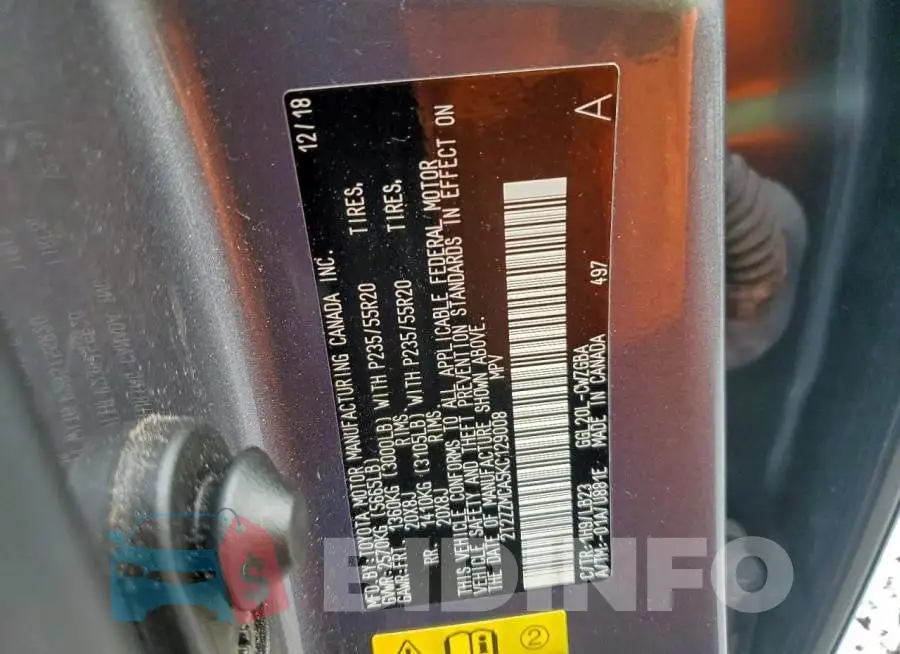 2T2ZZMCA5KC129008 Photo# 13