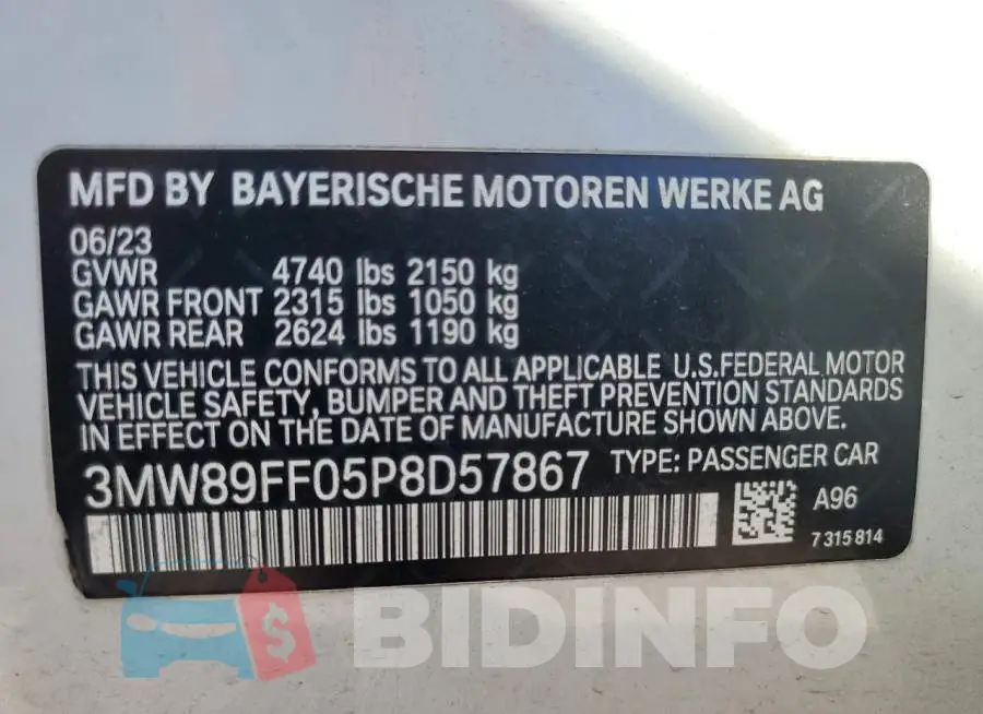 3MW89FF05P8D57867 Photo# 12