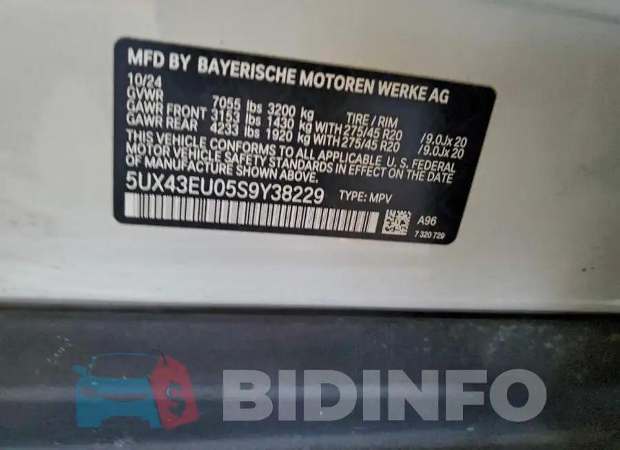 5UX43EU05S9Y38229 Photo# 12
