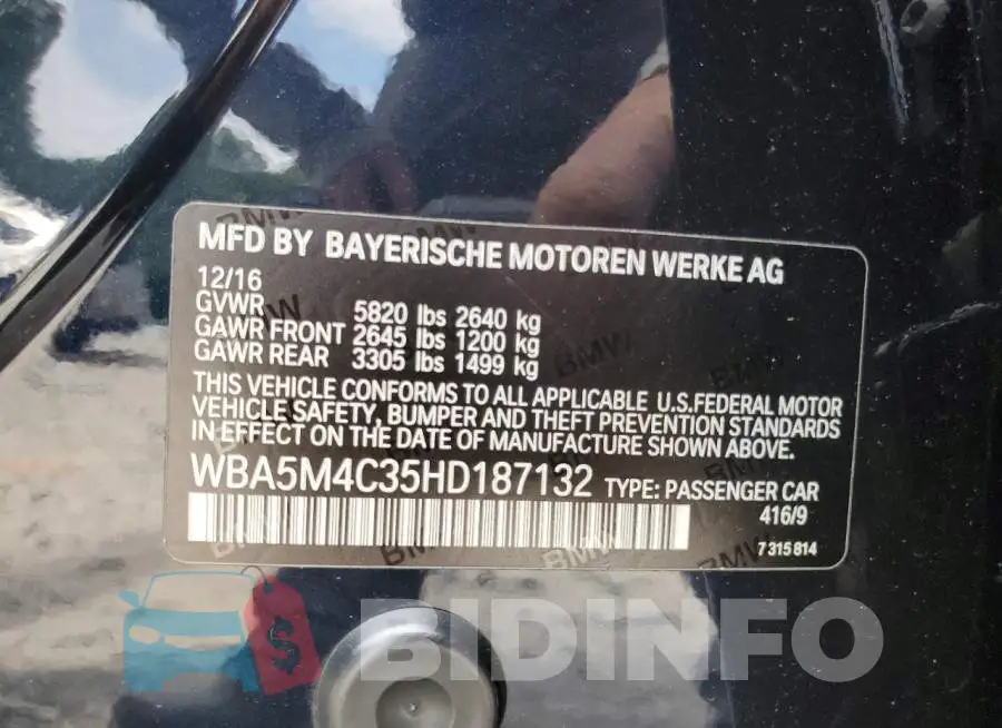 WBA5M4C35HD187132 Photo# 13