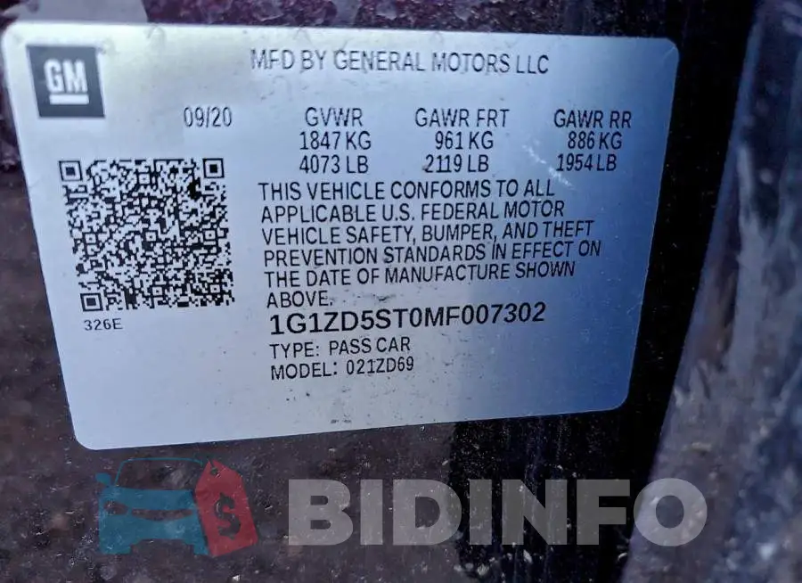 1G1ZD5ST0MF007302 Photo# 12