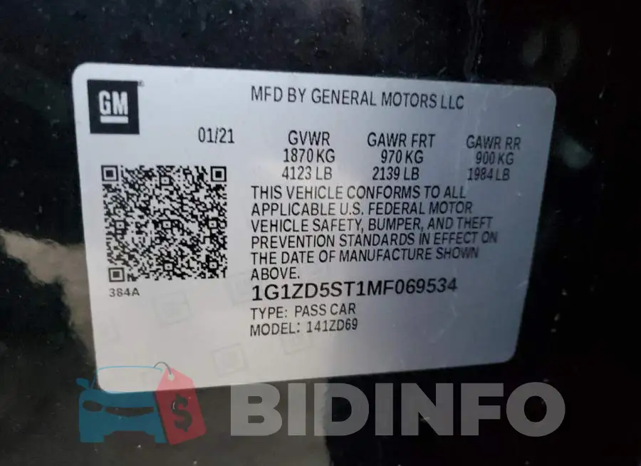 1G1ZD5ST1MF069534 Photo# 12