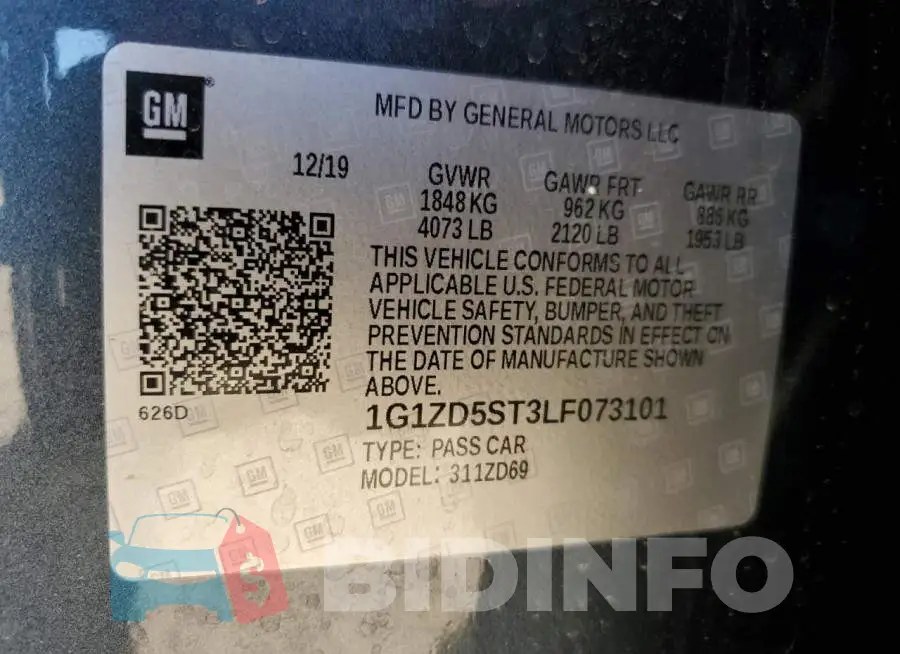1G1ZD5ST3LF073101 Photo# 12