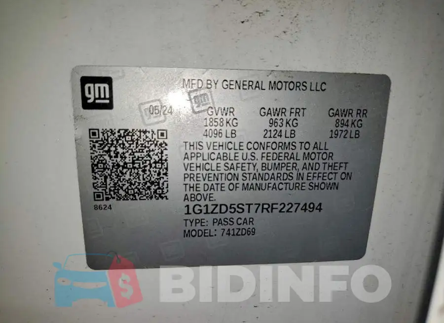 1G1ZD5ST7RF227494 Photo# 12
