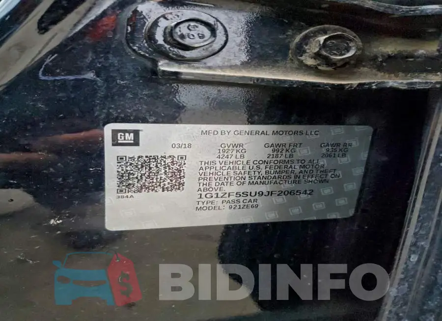 1G1ZF5SU9JF206542 Photo# 12