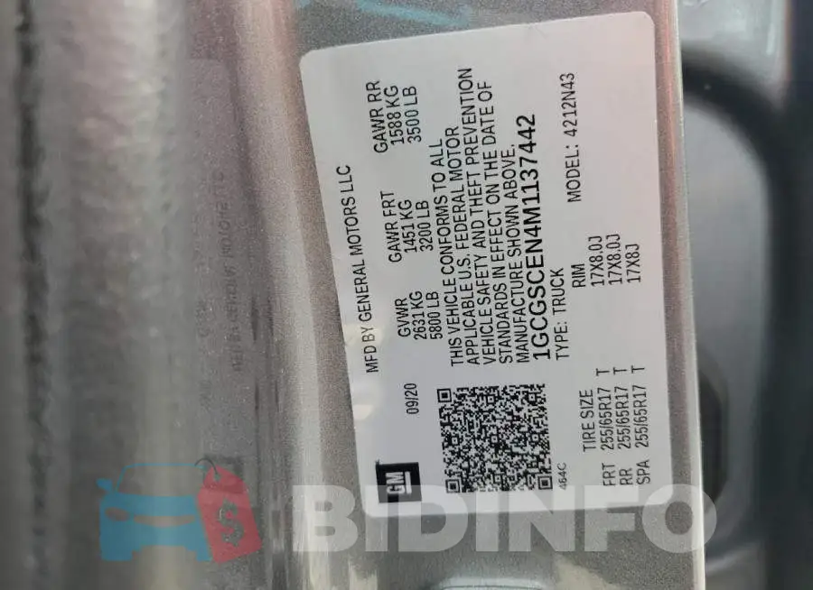 1GCGSCEN4M1137442 Photo# 12