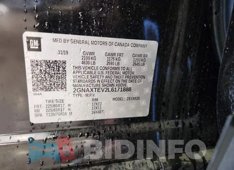 2GNAXTEV2L6171888 Photo# 14
