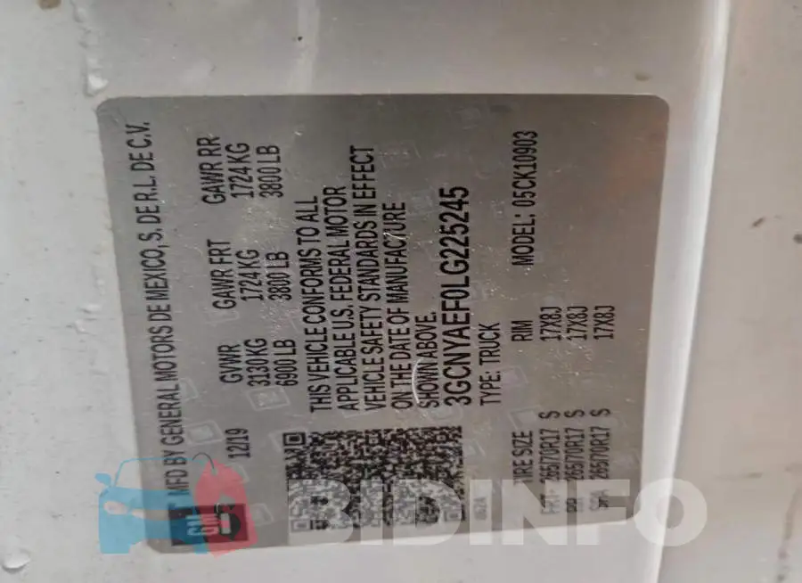 3GCNYAEF0LG225245 Photo# 13