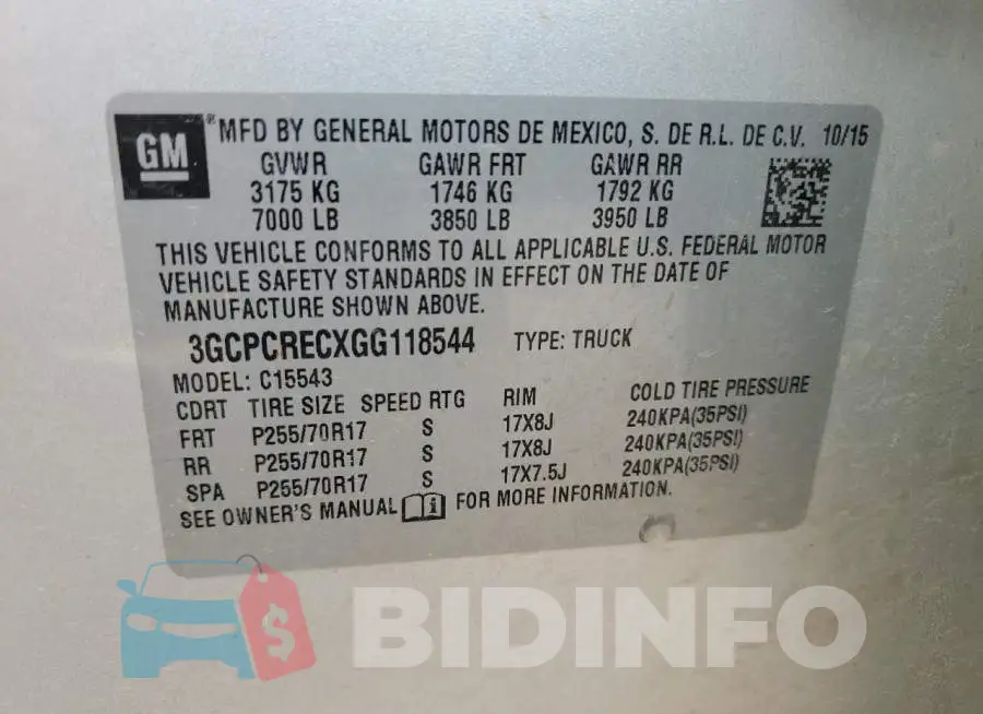 3GCPCRECXGG118544 Photo# 12