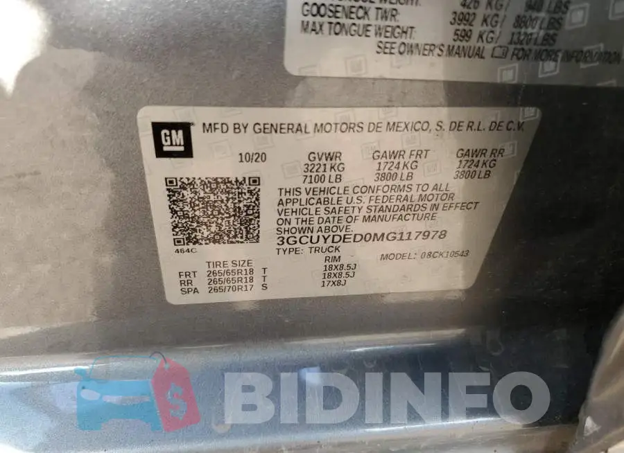 3GCUYDED0MG117978 Photo# 12