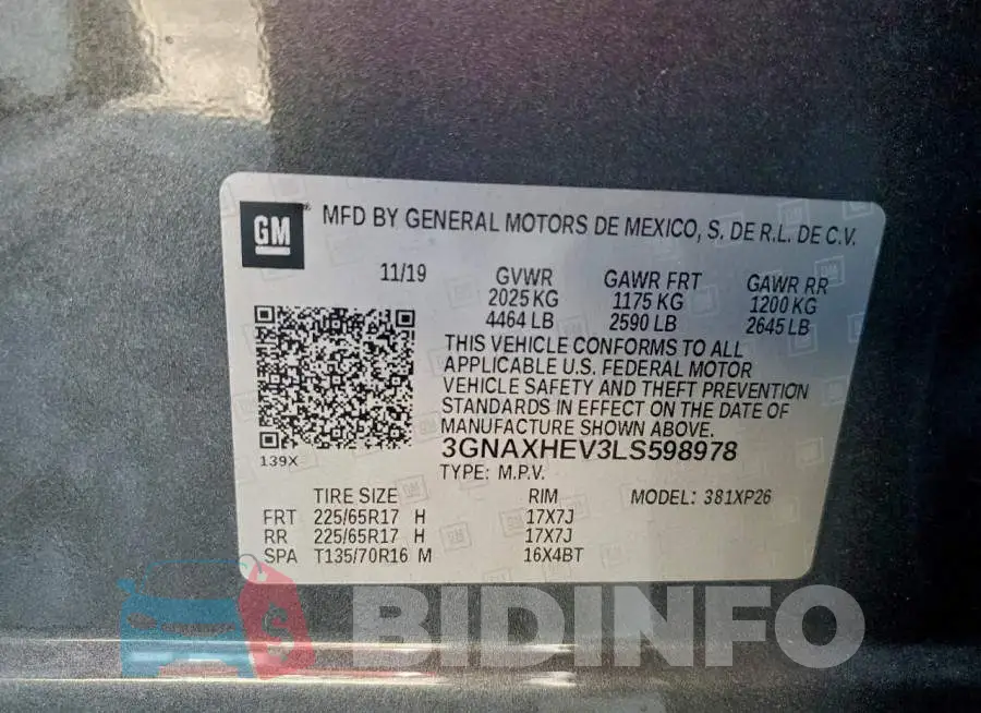 3GNAXHEV3LS598978 Photo# 13