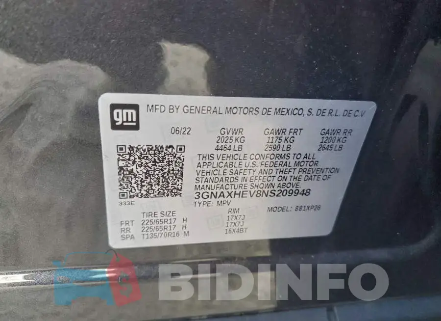 3GNAXHEV8NS209948 Photo# 13