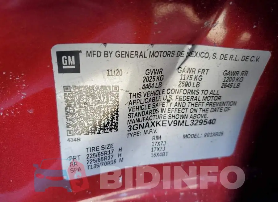 3GNAXKEV9ML329540 Photo# 13
