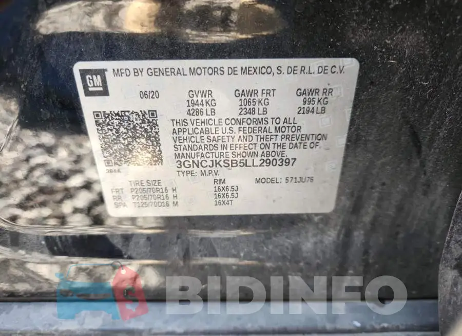3GNCJKSB5LL290397 Photo# 12