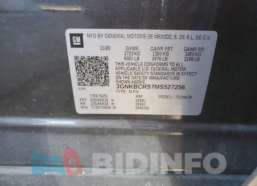 3GNKBCRS7MS527256 Photo# 13