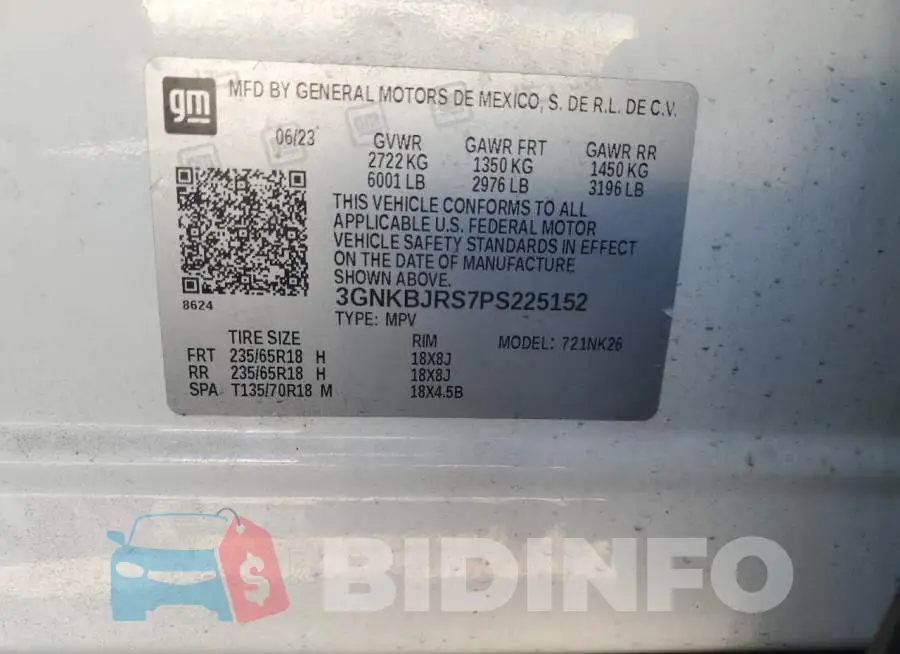 3GNKBJRS7PS225152 Photo# 13