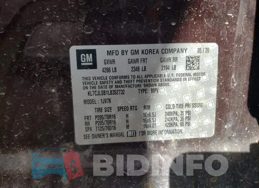 KL7CJLSB1LB352732 Photo# 12