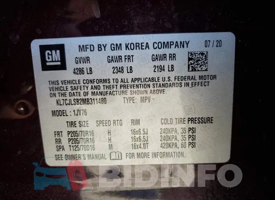 KL7CJLSB2MB311480 Photo# 13