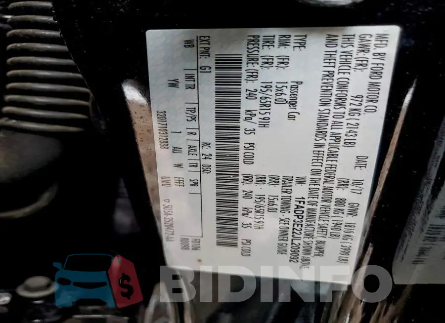 1FADP3E22JL209092 Photo# 12