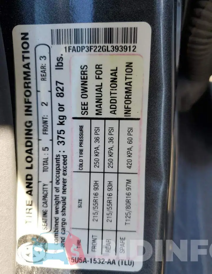 1FADP3F22GL393912 Photo# 12