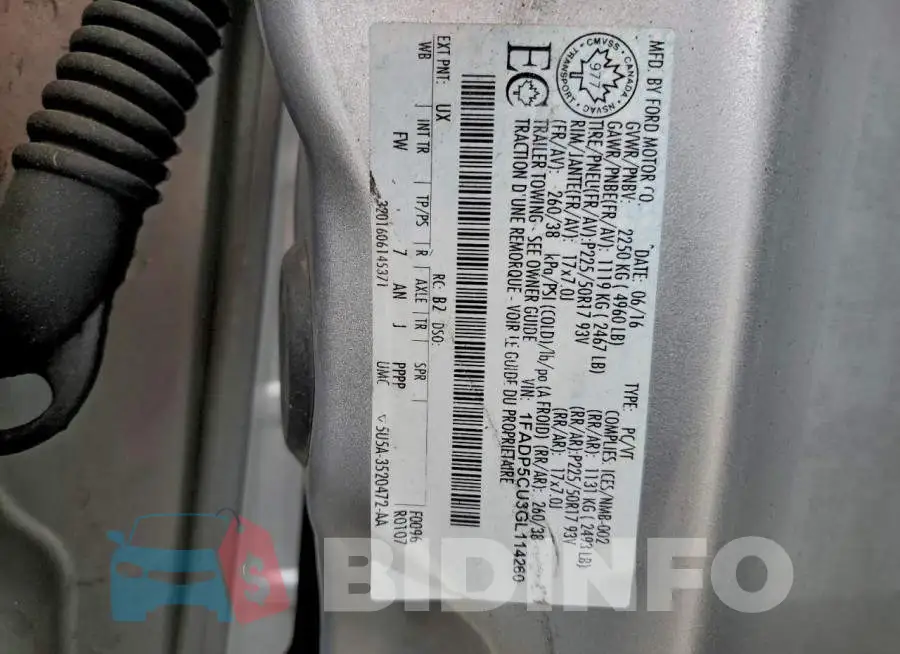 1FADP5CU3GL114260 Photo# 12