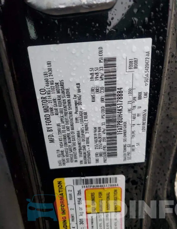 1FATP8UH4K5178884 Photo# 12