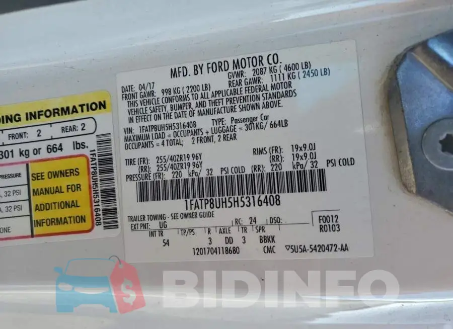 1FATP8UH5H5316408 Photo# 13