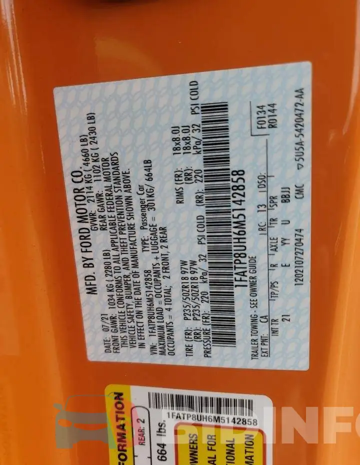 1FATP8UH6M5142858 Photo# 12