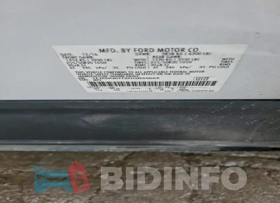1FM5K8HT6HGB59665 Photo# 13
