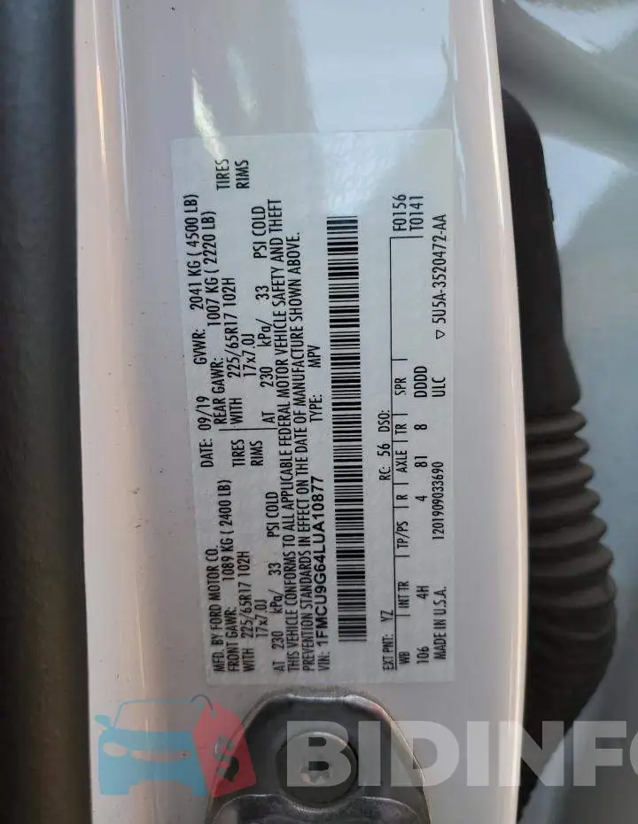 1FMCU9G64LUA10877 Photo# 12