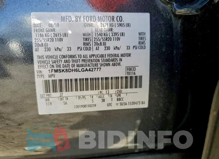 1FMSK8DH6LGA42777 Photo# 13