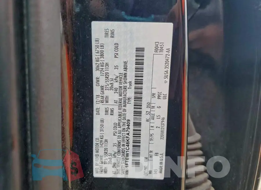 1FTEW1C48KFA79409 Photo# 12