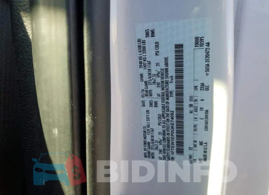 1FTEW1EP0GKE74092 Photo# 12