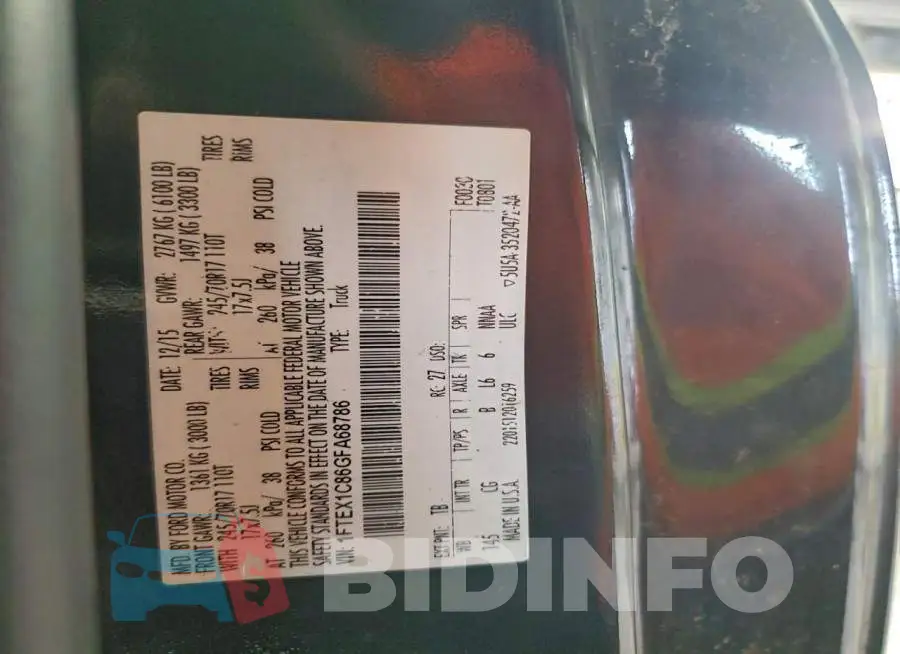 1FTEX1C86GFA68786 Photo# 12
