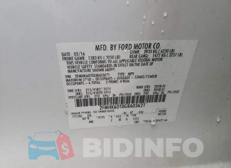 2FMHK6DT0GBA03621 Photo# 13