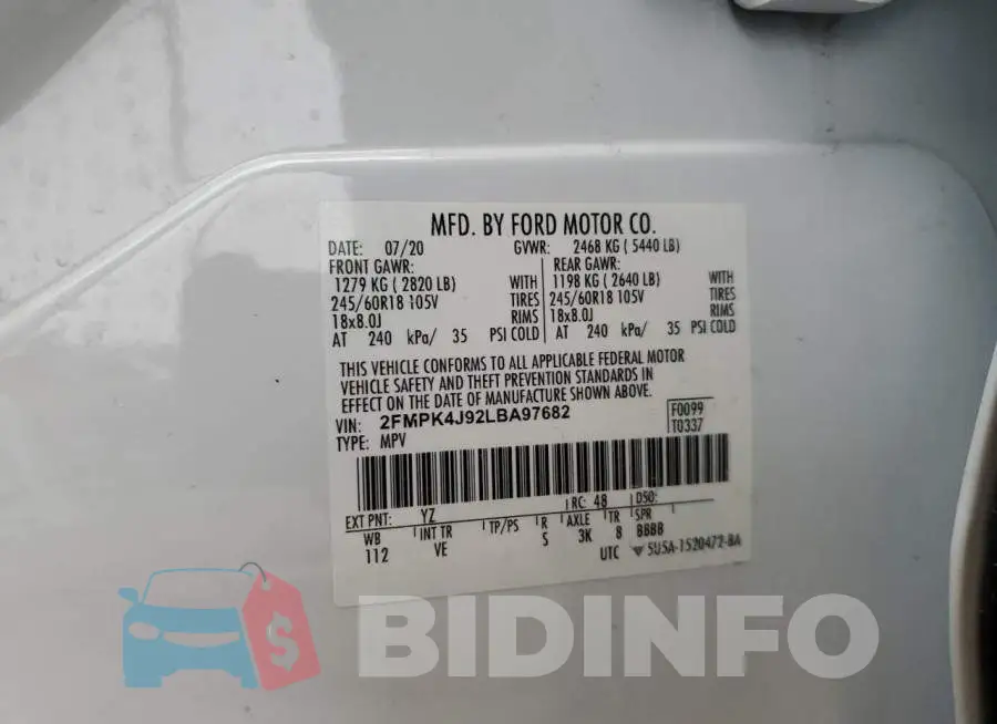 2FMPK4J92LBA97682 Photo# 13
