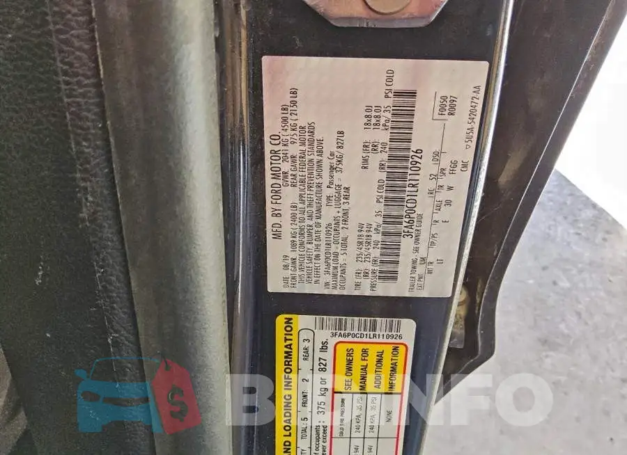 3FA6P0CD1LR110926 Photo# 12